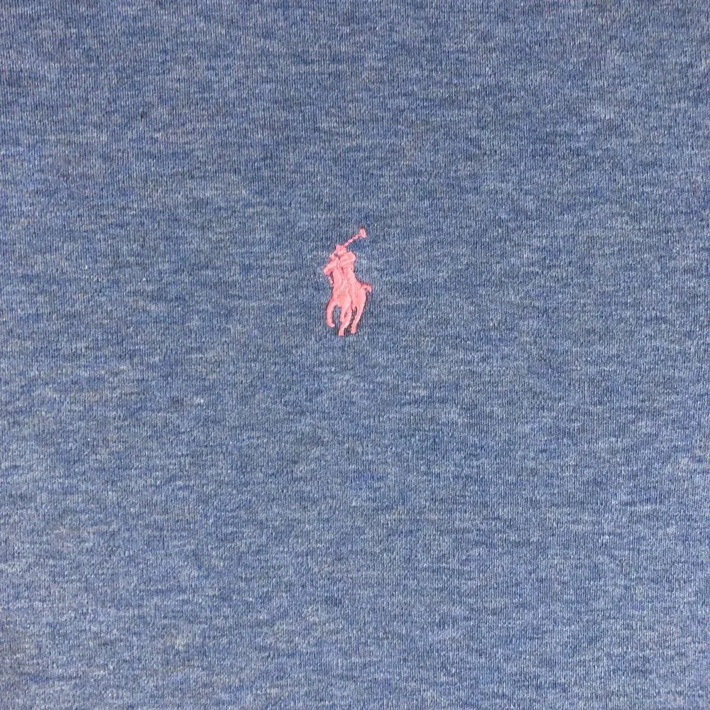 Polo Ralph Lauren Shirt Men XL Blue Pony Logo Preppy Custom Fit Dadcore Slit